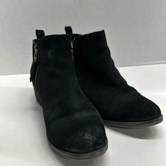 Miz Mooz New York Suede Ankle Boots Booties Side Zip Black Size 38 7.5 8 - Picture 6 of 14
